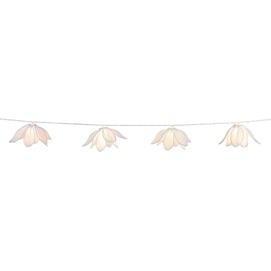 10ct. White Fabric Flower String Lights by Ashland